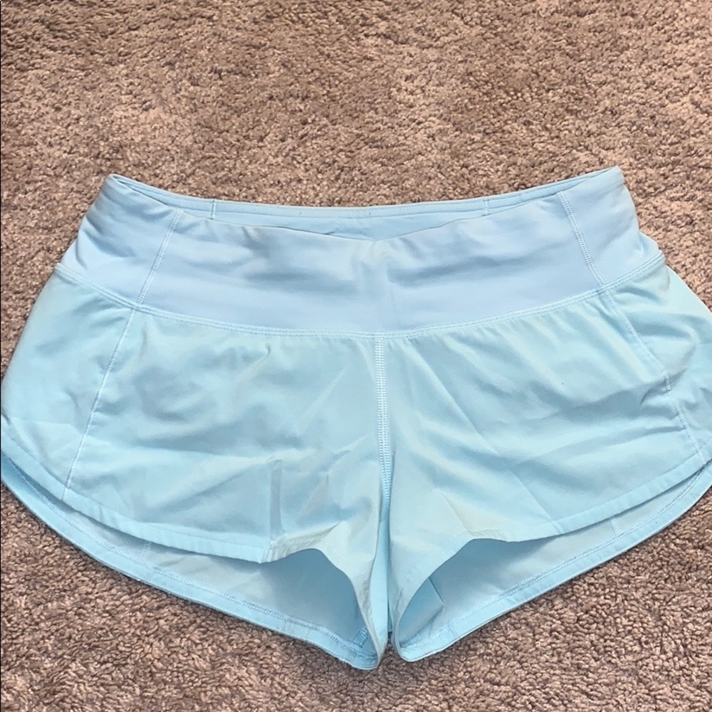 blue lululemon speed up shorts!
